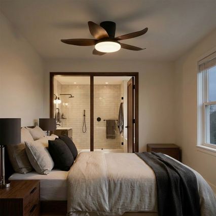 Brilagi - LED-dimmelhető mennyezeti ventilátor LED/32W/230V 3000-6500K átm. 95 cm fekete/barna + távirányítóval