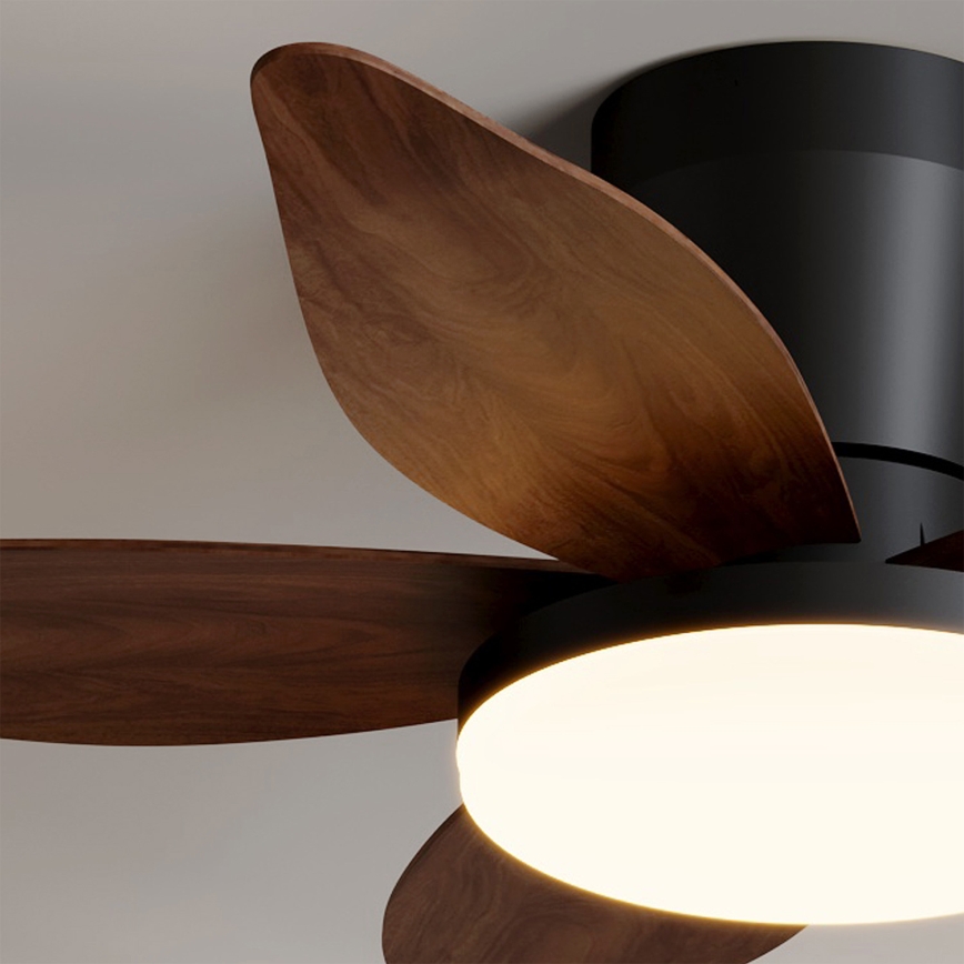 Brilagi - LED-dimmelhető mennyezeti ventilátor LED/32W/230V 3000-6500K átm. 95 cm fekete/barna + távirányítóval