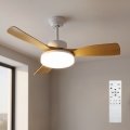 Brilagi - Fényerőszabályozható LED mennyezeti ventilátor LED/34W/230V 106 cm fehér/barna + távirányító