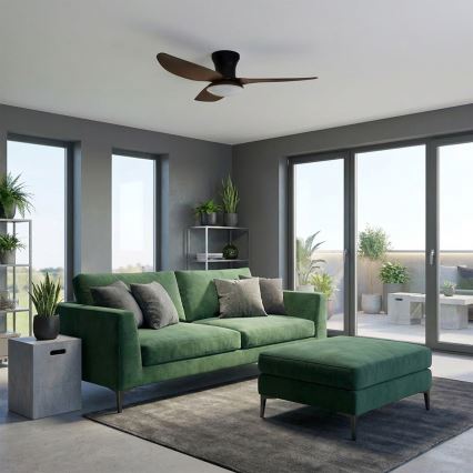 Brilagi - LED-dimmelhető mennyezeti ventilátor LED/38W/230V 3000-6500K Ø 100 cm fekete/barna + távirányító