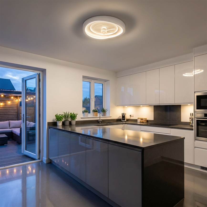 Brilagi - LED dimmelhető mennyezeti ventilátor LED/80W/230V átm. 50 cm fehér + távirányító