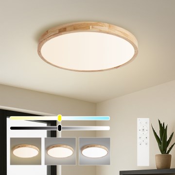 Brilagi - fényerőszabályozható mennyezeti lámpatest WOODLINE LED/72W/230V 3000-6000K tölgy átm. 60 cm + távirányító