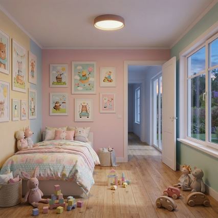 Brilagi - Fényerőszabályozható LED mennyezeti lámpatest LUCIA LED/48W/230V 3000-6500K átm. 41 cm barna + távirányító