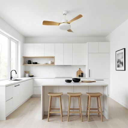 Brilagi - Dimmelhető LED mennyezeti ventilátor LED/34W/2300V 3000-6500K átmérő 106 cm fehér/barna + távirányító