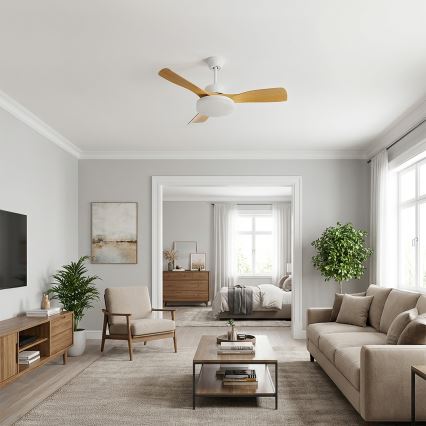 Brilagi - Dimmelhető LED mennyezeti ventilátor LED/34W/2300V 3000-6500K átmérő 106 cm fehér/barna + távirányító