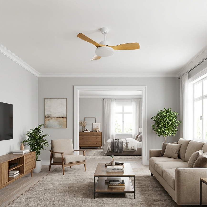 Brilagi - Dimmelhető LED mennyezeti ventilátor LED/34W/2300V 3000-6500K átmérő 106 cm fehér/barna + távirányító