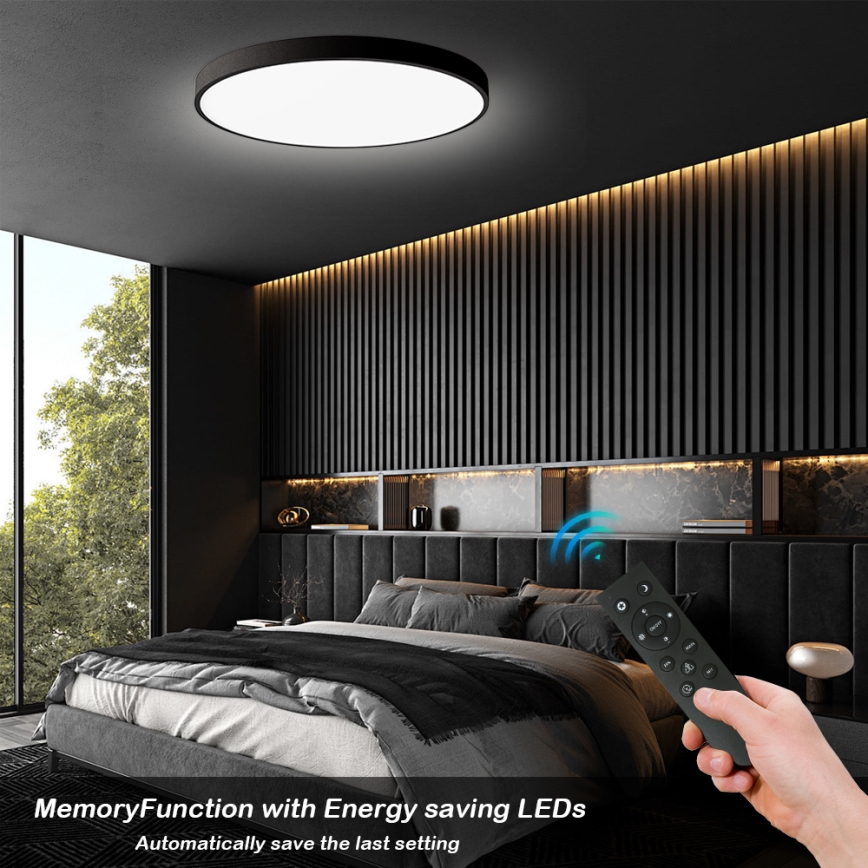 Brilagi - Dimmelhető LED mennyezeti lámpa POOL SMART LED/180W/230V 3000–6000K, átm. 120 cm, Wi-Fi Tuya, fekete + távirányító