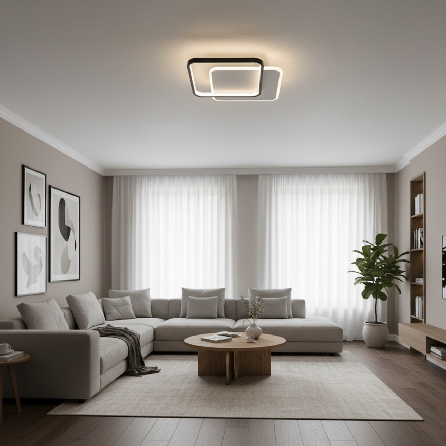 Brilagi - LED dimmelhető mennyezeti lámpatest FLARE LED/43W/230V 3000-6000K 39,5x45 cm fehér/fekete + távirányító