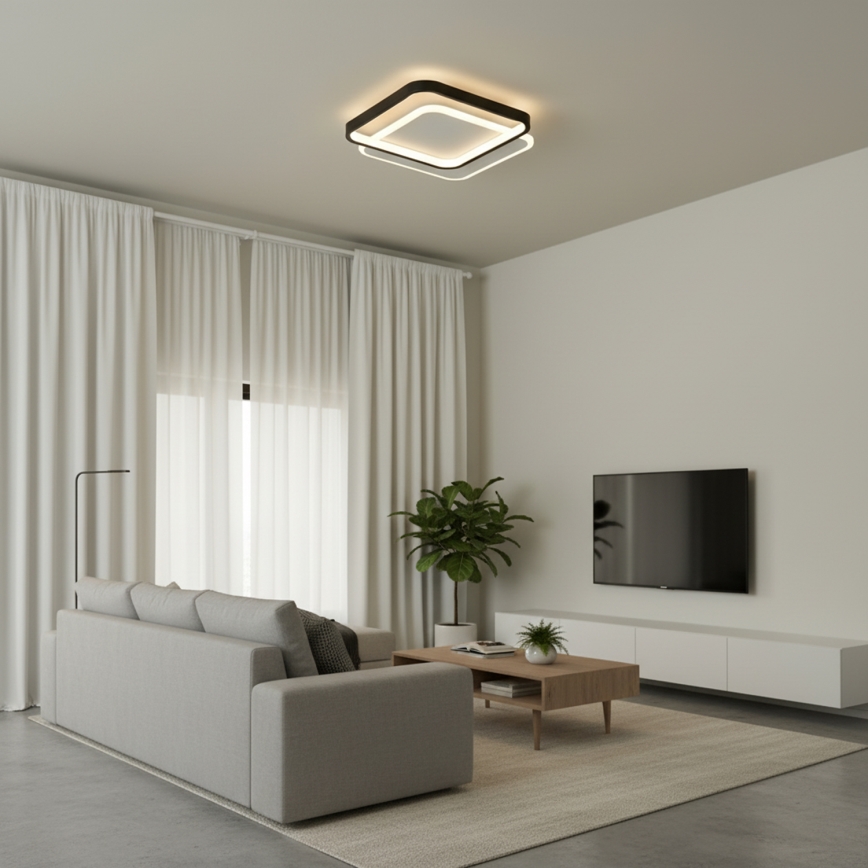 Brilagi - LED dimmelhető mennyezeti lámpatest FLARE LED/43W/230V 3000-6000K 39,5x45 cm fehér/fekete + távirányító