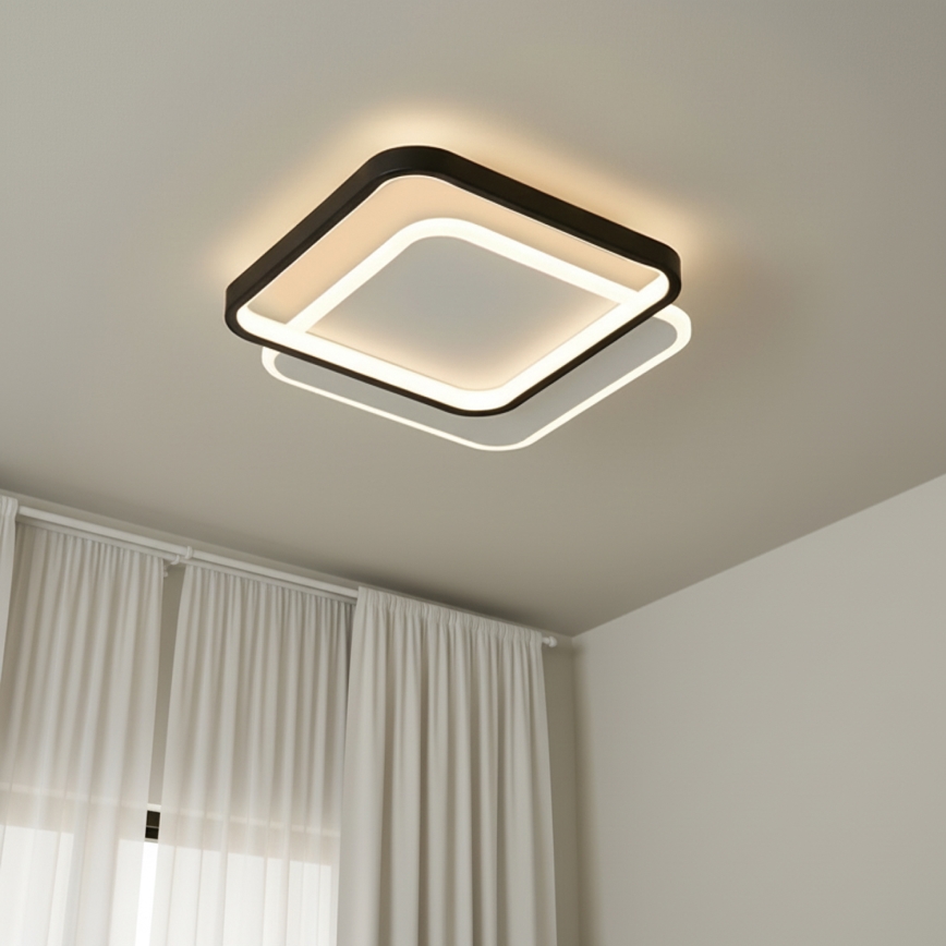 Brilagi - LED dimmelhető mennyezeti lámpatest FLARE LED/43W/230V 3000-6000K 39,5x45 cm fehér/fekete + távirányító