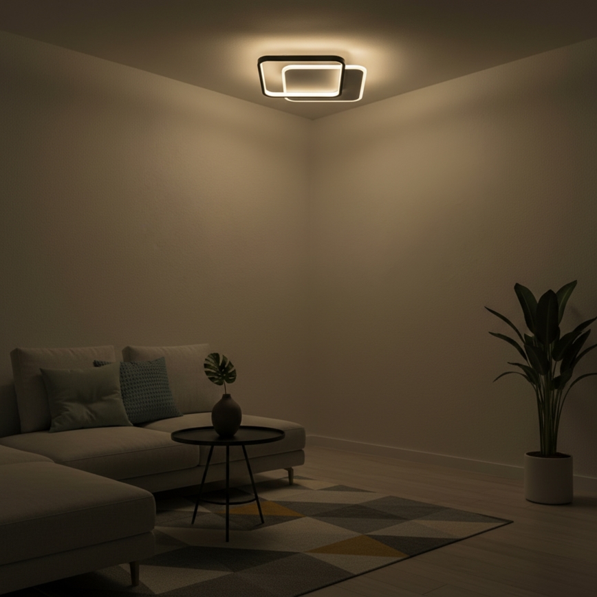 Brilagi - LED dimmelhető mennyezeti lámpatest FLARE LED/43W/230V 3000-6000K 39,5x45 cm fehér/fekete + távirányító