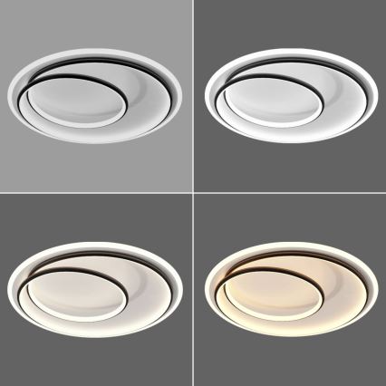 Brilagi - LED dimmelhető mennyezeti lámpatest FLARE LED/38W/230V 3000-6000K átm. 48 cm fekete/fehér + távirányító