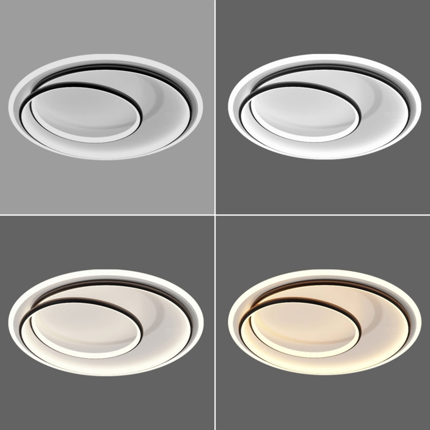 Brilagi - LED dimmelhető mennyezeti lámpatest FLARE LED/38W/230V 3000-6000K átm. 48 cm fekete/fehér + távirányító