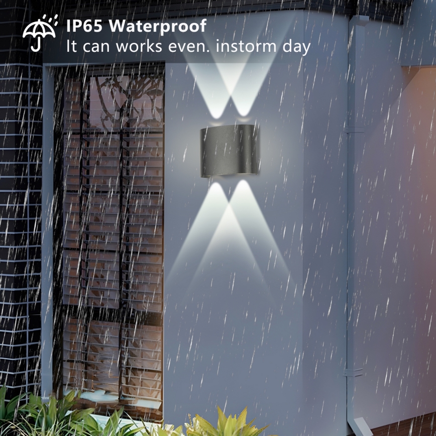 Brilagi - FLAREBOX LED kültéri fali lámpa LED/4W/230V, antracit, IP65