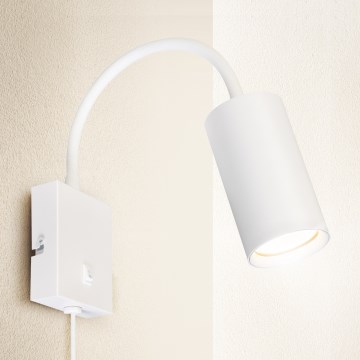 Brilagi - Flexibilis fali lámpa kapcsolóval SELE 1xGU10/30W/230V fehér