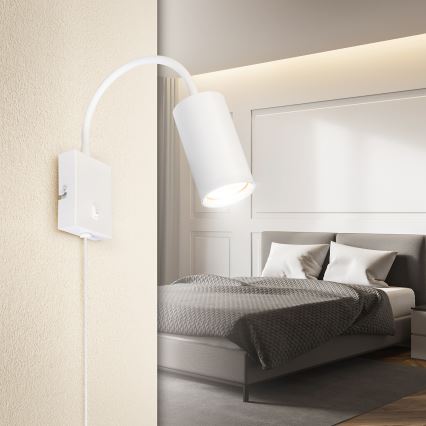 Brilagi - Flexibilis fali lámpa kapcsolóval SELE 1xGU10/30W/230V fehér