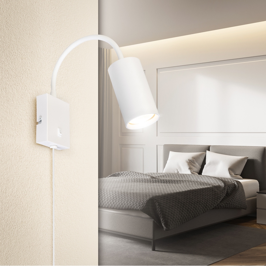 Brilagi - Flexibilis fali lámpa kapcsolóval SELE 1xGU10/30W/230V fehér