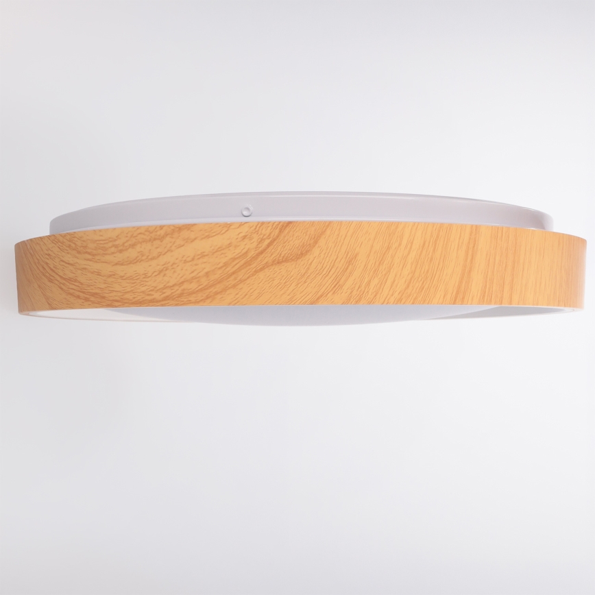 Brilagi - Fényerőszabályozható mennyezeti LED lámpa FLOCO LED/48W/230V átm. 40 cm fa dekor/fehér + távirányító