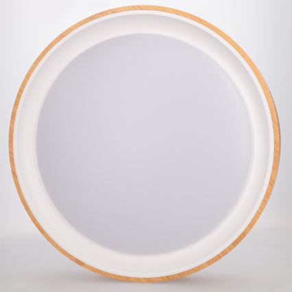 Brilagi - Fényerőszabályozható mennyezeti LED lámpa FLOCO LED/48W/230V átm. 40 cm fa dekor/fehér + távirányító