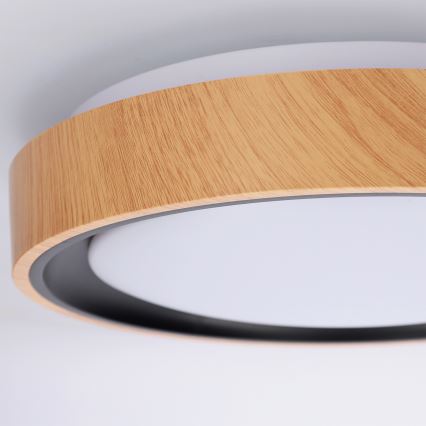 Brilagi - FLOCO LED mennyezeti lámpa 24W/230V, átm. 30 cm, fa dekor, fekete