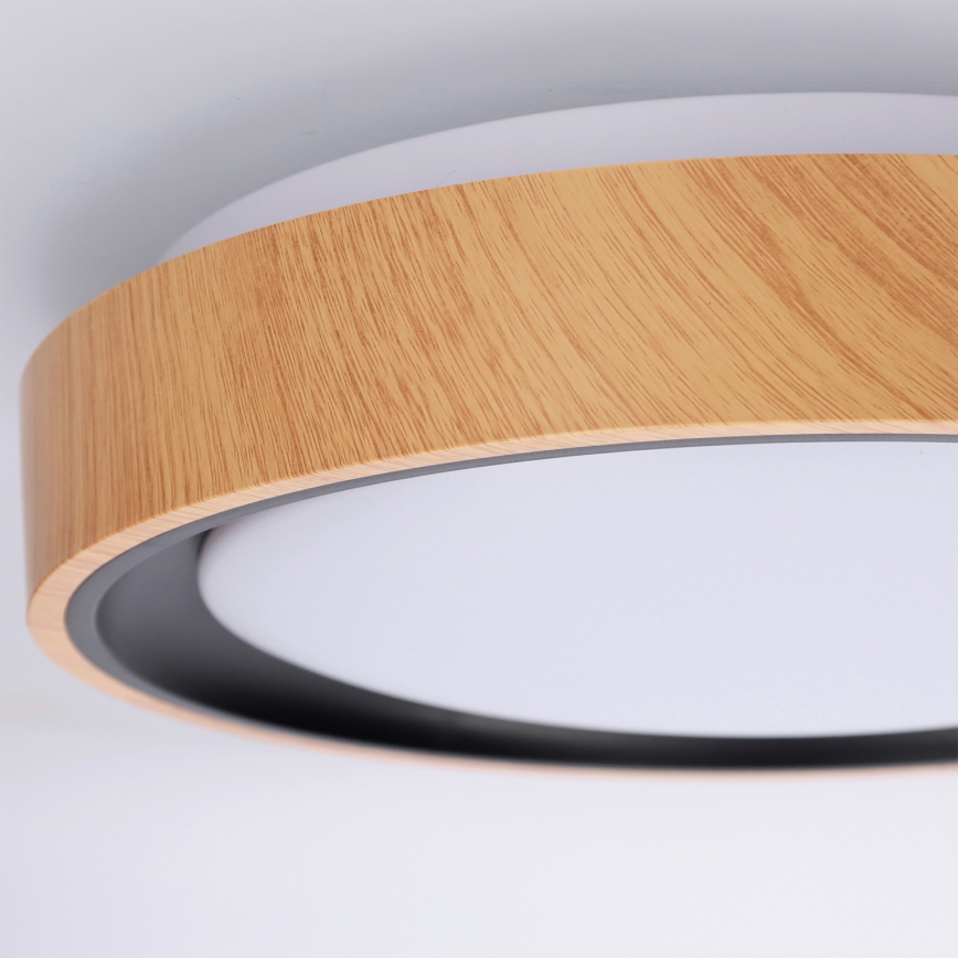 Brilagi - FLOCO LED mennyezeti lámpa 24W/230V, átm. 30 cm, fa dekor, fekete