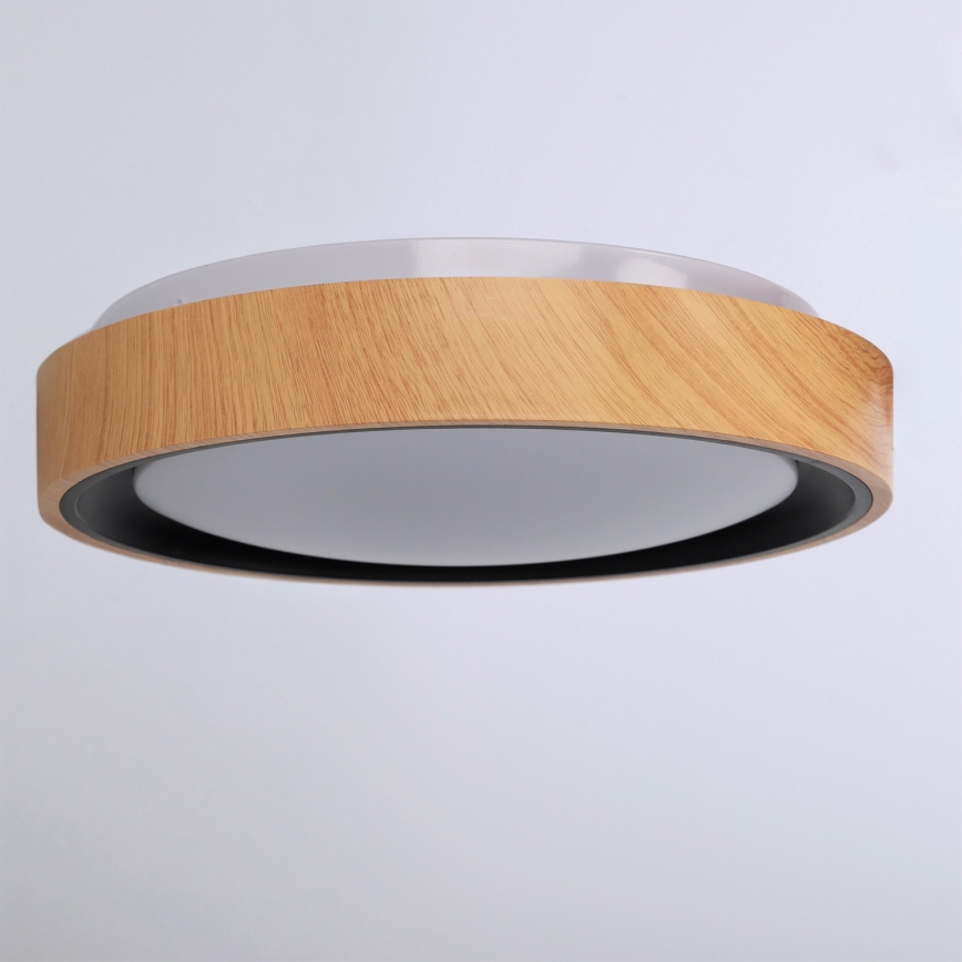 Brilagi - FLOCO LED mennyezeti lámpa 24W/230V, átm. 30 cm, fa dekor, fekete