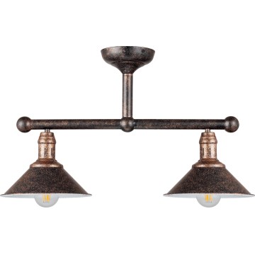 Brilagi - FORGE rúdon függesztett csillár 2xE27/60W/230V patina/arany/fekete