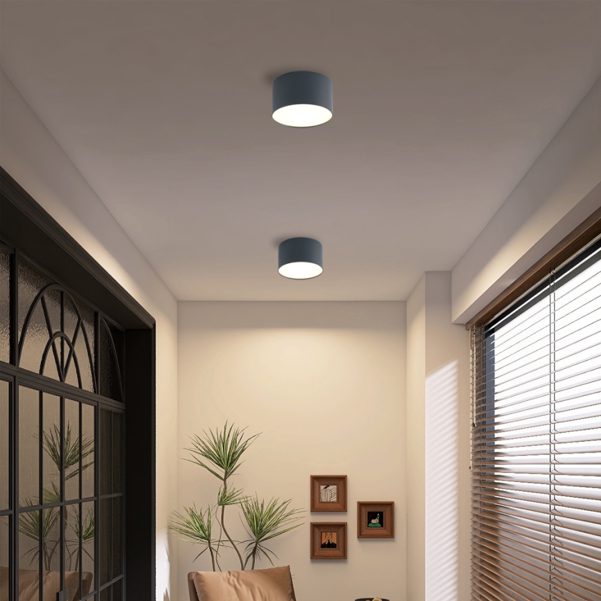 Brilagi - LED fürdőszobai mennyezeti lámpatest FORIS LED/9W/230V átm. 9 cm antracit IP44 CRI 90