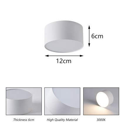 Brilagi - FORIS LED fürdőszobai mennyezeti lámpatest, 14W, 230V, Ø 12 cm, fehér, IP44