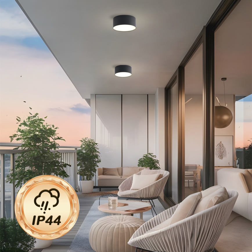 Brilagi - LED fürdőszobai mennyezeti lámpatest FORIS LED/20W/230V átmérő 15 cm fekete IP44