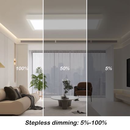 Brilagi - LED fényerőszabályozható fürdőszobai mennyezeti lámpatest FRAME SMART LED/30W/230V 30x60 cm 3000-6000K IP44 fehér + távirányító