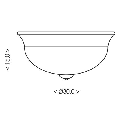 Brilagi - FRESCO mennyezeti lámpa 2xE27/40W/230V átm. 30 cm sárgaréz