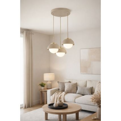 Brilagi - Függeszték kábellel COSMO 3xE27/60W/230V bézs/arany