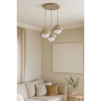 Brilagi - Függeszték kábellel COSMO 3xE27/60W/230V bézs/arany