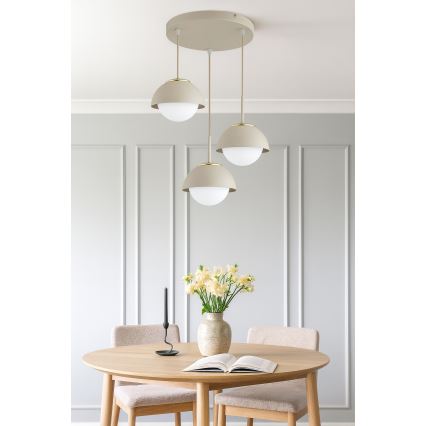 Brilagi - Függeszték kábellel COSMO 3xE27/60W/230V bézs/arany