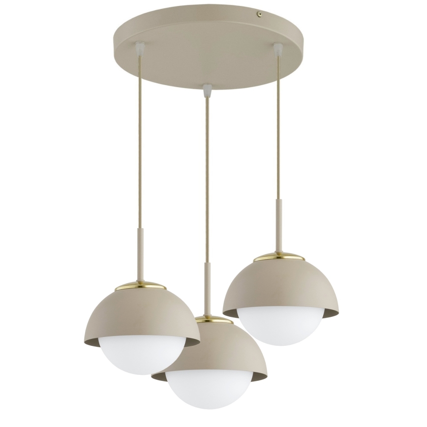 Brilagi - Függeszték kábellel COSMO 3xE27/60W/230V bézs/arany