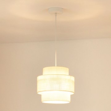 Brilagi - Függeszték SPACE YUTE 1xE27/15W/230V, 25 cm átmérő, krémszínű/fehér