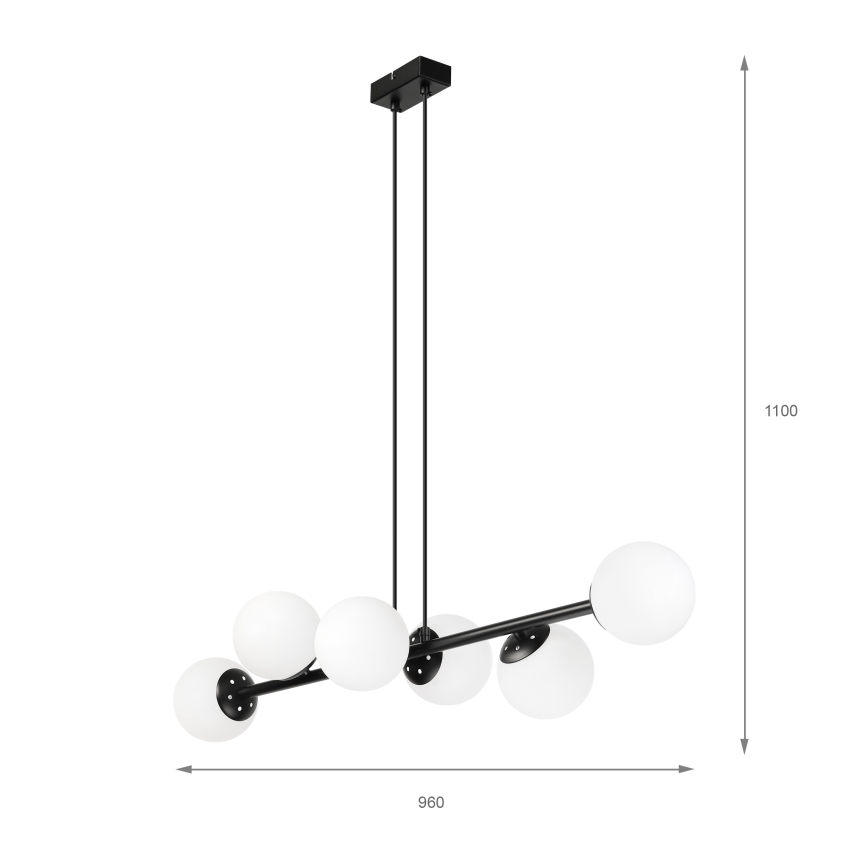 Brilagi - Függesztett csillár MALONY 6xE14/20W/230V fekete