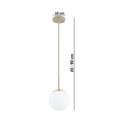 Brilagi - Függőlámpa kábellel MILO ECRU 1xE27/60W/230V bézs/arany