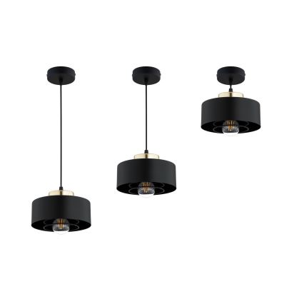 Brilagi - Függőlámpa kábellel SPRING 1xE27/60W/230V átm. 20 cm fekete/arany