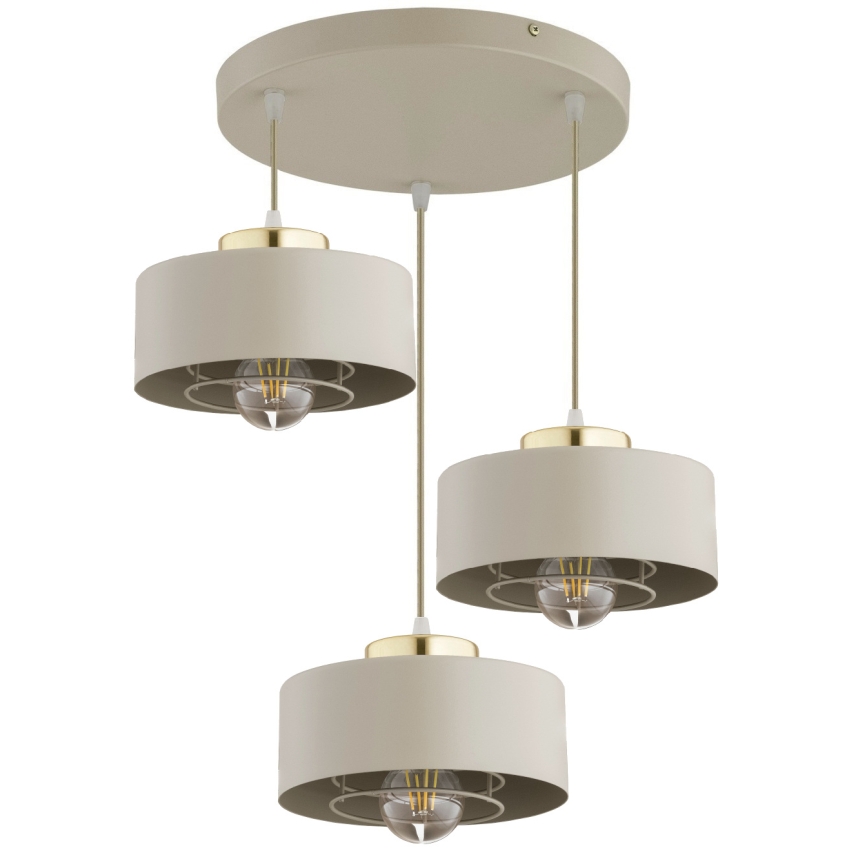 Brilagi - Függőlámpa kábellel SPRING 3xE27/60W/230V bézs/arany