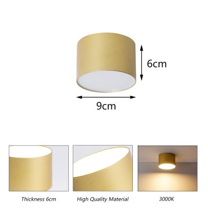 BRILAGI - Fürdőszobai mennyezeti lámpa FORIS LED/9W/230V átm. 9 cm arany IP44 CRI 90