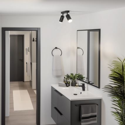 Brilagi - Fürdőszobai spotlámpa SELE 2xGU10/30W/230V IP44 fekete