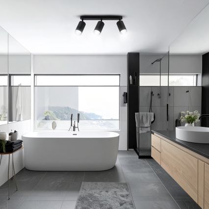 Brilagi - Fürdőszobai spotlámpa SELE 3xGU10/30W/230V IP44 fekete