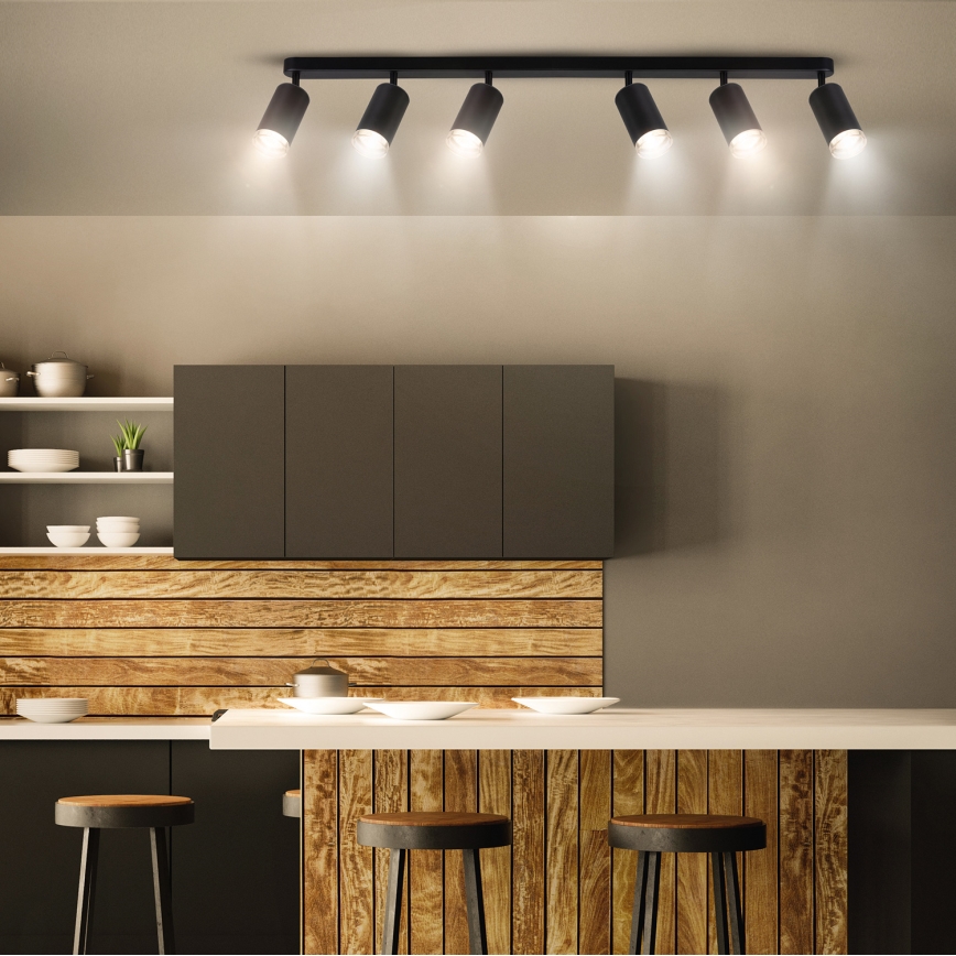 Brilagi - Fürdőszobai spotlámpa SELE 6xGU10/30W/230V IP44 fekete