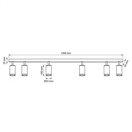 Brilagi - Fürdőszobai spotlámpa SELE 6xGU10/30W/230V IP44 fekete
