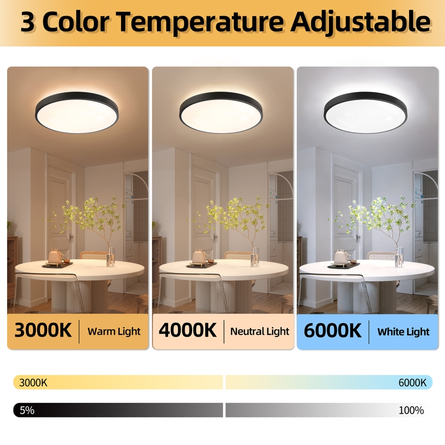 Brilagi - LED dimmelhető mennyezeti lámpa GLASS POOL DOUBLE LED/80W/230V 3000-6000K 60 cm fekete + távirányító