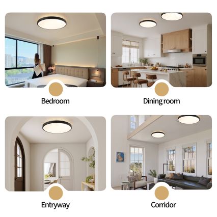 Brilagi - LED dimmelhető mennyezeti lámpa GLASS POOL DOUBLE LED/80W/230V 3000-6000K 60 cm fekete + távirányító
