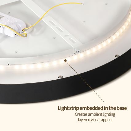 Brilagi - LED dimmelhető mennyezeti lámpa GLASS POOL DOUBLE LED/80W/230V 3000-6000K 60 cm fekete + távirányító