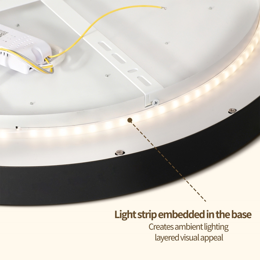 Brilagi - LED dimmelhető mennyezeti lámpa GLASS POOL DOUBLE LED/80W/230V 3000-6000K 60 cm fekete + távirányító